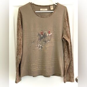 Vintage Foxhunting Scene Ladies Horseback riding Top Tally Ho!